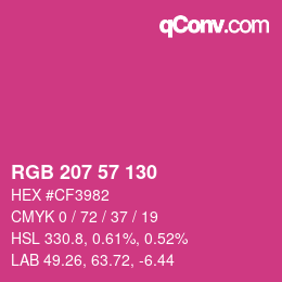 Color code: RGB 207 57 130 | qconv.com