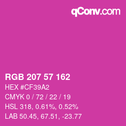 Color code: RGB 207 57 162 | qconv.com