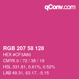 Color code: RGB 207 58 128 | qconv.com