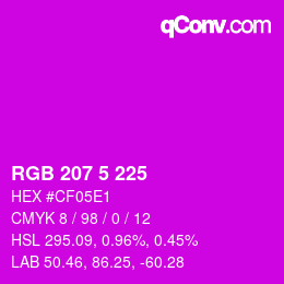 Color code: RGB 207 5 225 | qconv.com