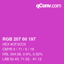 カラーコード: RGB 207 60 197 | qconv.com