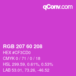 カラーコード: RGB 207 60 208 | qconv.com