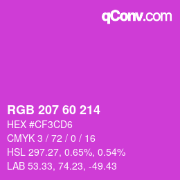 カラーコード: RGB 207 60 214 | qconv.com