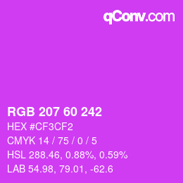 颜色代码: RGB 207 60 242 | qconv.com