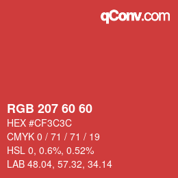 Color code: RGB 207 60 60 | qconv.com