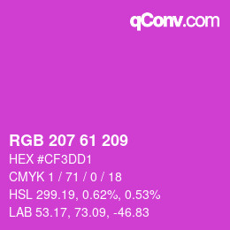 Color code: RGB 207 61 209 | qconv.com