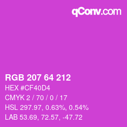 Color code: RGB 207 64 212 | qconv.com