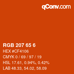 Color code: RGB 207 65 6 | qconv.com