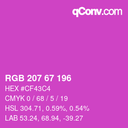 カラーコード: RGB 207 67 196 | qconv.com