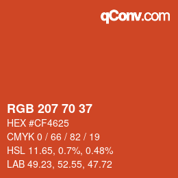Color code: RGB 207 70 37 | qconv.com