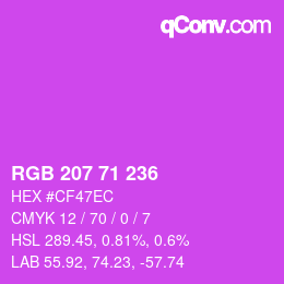 颜色代码: RGB 207 71 236 | qconv.com