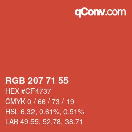 カラーコード: RGB 207 71 55 | qconv.com