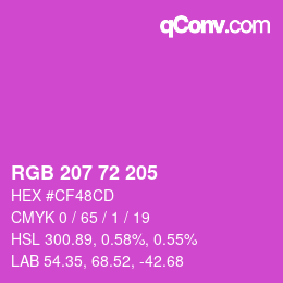 カラーコード: RGB 207 72 205 | qconv.com