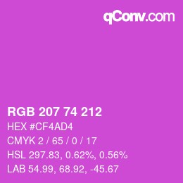 颜色代码: RGB 207 74 212 | qconv.com