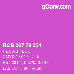 Color code: RGB 207 78 204 | qconv.com