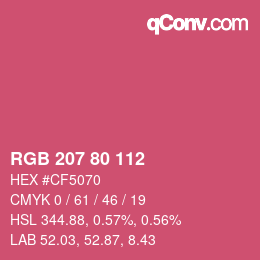 Farbcode: RGB 207 80 112 | qconv.com