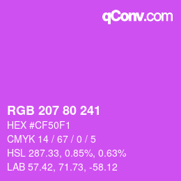 Color code: RGB 207 80 241 | qconv.com