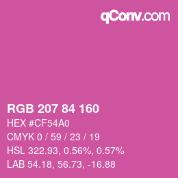 Color code: RGB 207 84 160 | qconv.com