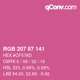 Farbcode: RGB 207 87 141 | qconv.com