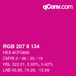 Color code: RGB 207 8 134 | qconv.com