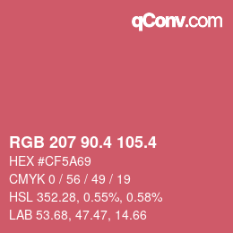 カラーコード: RGB 207 90.4 105.4 | qconv.com