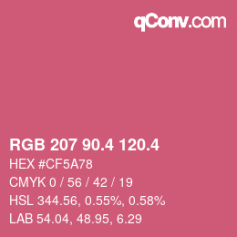カラーコード: RGB 207 90.4 120.4 | qconv.com
