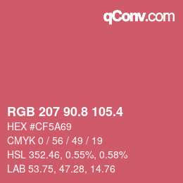 カラーコード: RGB 207 90.8 105.4 | qconv.com