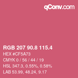 カラーコード: RGB 207 90.8 115.4 | qconv.com