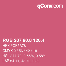 カラーコード: RGB 207 90.8 120.4 | qconv.com