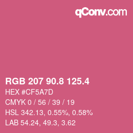カラーコード: RGB 207 90.8 125.4 | qconv.com
