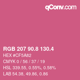 カラーコード: RGB 207 90.8 130.4 | qconv.com
