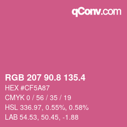 カラーコード: RGB 207 90.8 135.4 | qconv.com