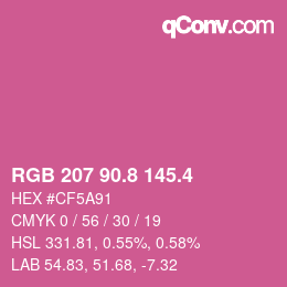 カラーコード: RGB 207 90.8 145.4 | qconv.com