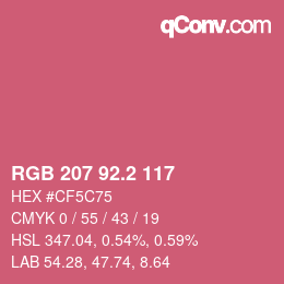 カラーコード: RGB 207 92.2 117 | qconv.com