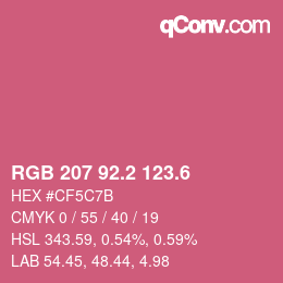 カラーコード: RGB 207 92.2 123.6 | qconv.com