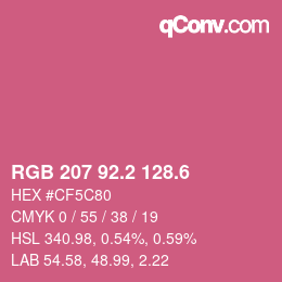 カラーコード: RGB 207 92.2 128.6 | qconv.com