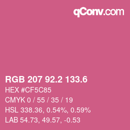 カラーコード: RGB 207 92.2 133.6 | qconv.com