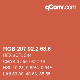カラーコード: RGB 207 92.2 68.6 | qconv.com