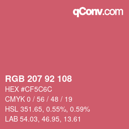 カラーコード: RGB 207 92 108 | qconv.com