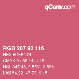 カラーコード: RGB 207 92 116 | qconv.com