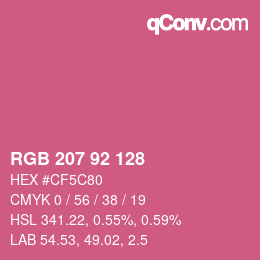 カラーコード: RGB 207 92 128 | qconv.com