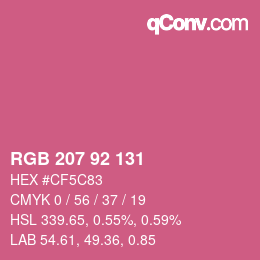 カラーコード: RGB 207 92 131 | qconv.com