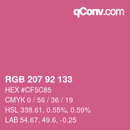 カラーコード: RGB 207 92 133 | qconv.com