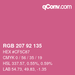 カラーコード: RGB 207 92 135 | qconv.com