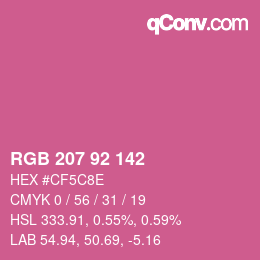 カラーコード: RGB 207 92 142 | qconv.com
