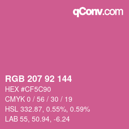カラーコード: RGB 207 92 144 | qconv.com