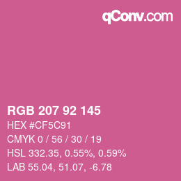 カラーコード: RGB 207 92 145 | qconv.com