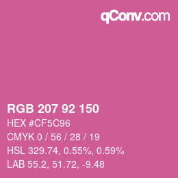 カラーコード: RGB 207 92 150 | qconv.com