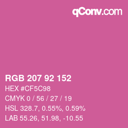 カラーコード: RGB 207 92 152 | qconv.com
