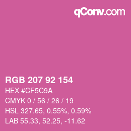 カラーコード: RGB 207 92 154 | qconv.com